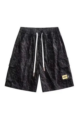 Working Shorts Men's 2025 New Summer Trendy American Functional Pants Loose Straight Five-point Pants Short Shorts for Man Jeans