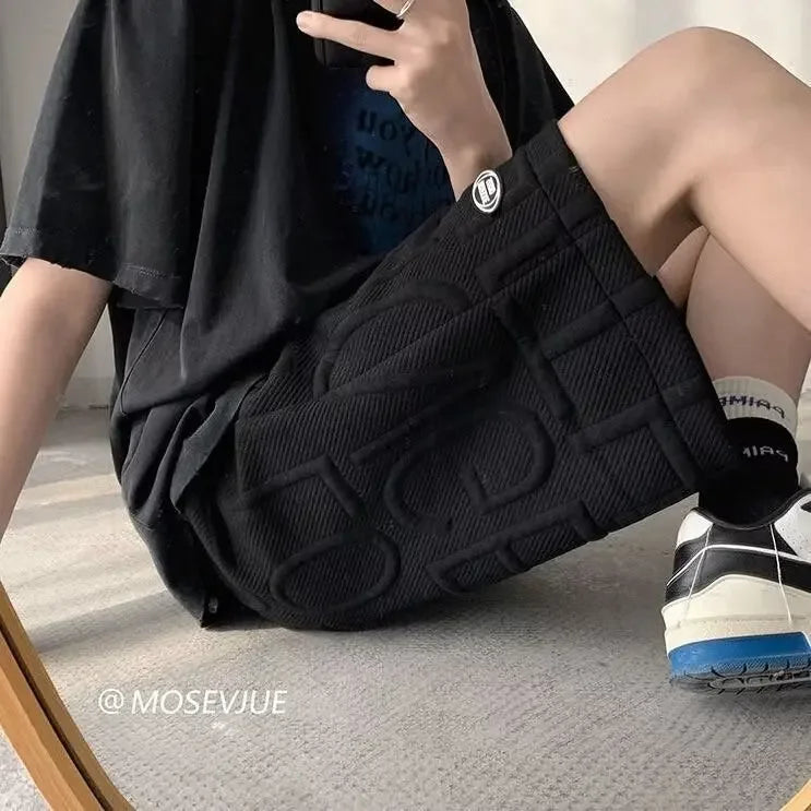 men's shorts Summer Running Casual Jogging Sport Short Pants Letter print Short for Men Drawstring Loose Dry Gym beach short man