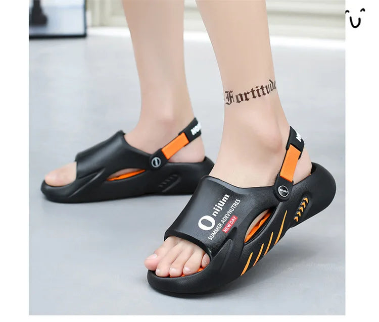 Pallene Summer Men's Slippers EVA Lightweight Slides Indoor Outdoor Sandals Leisure Beach Shoes Comfort Soft Sole Men's Slippers