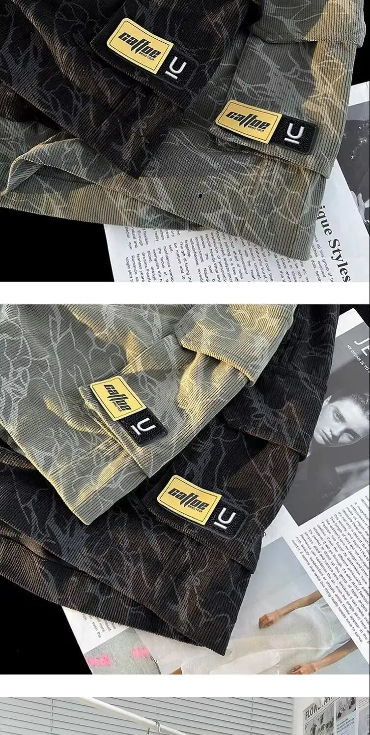 Working Shorts Men's 2025 New Summer Trendy American Functional Pants Loose Straight Five-point Pants Short Shorts for Man Jeans