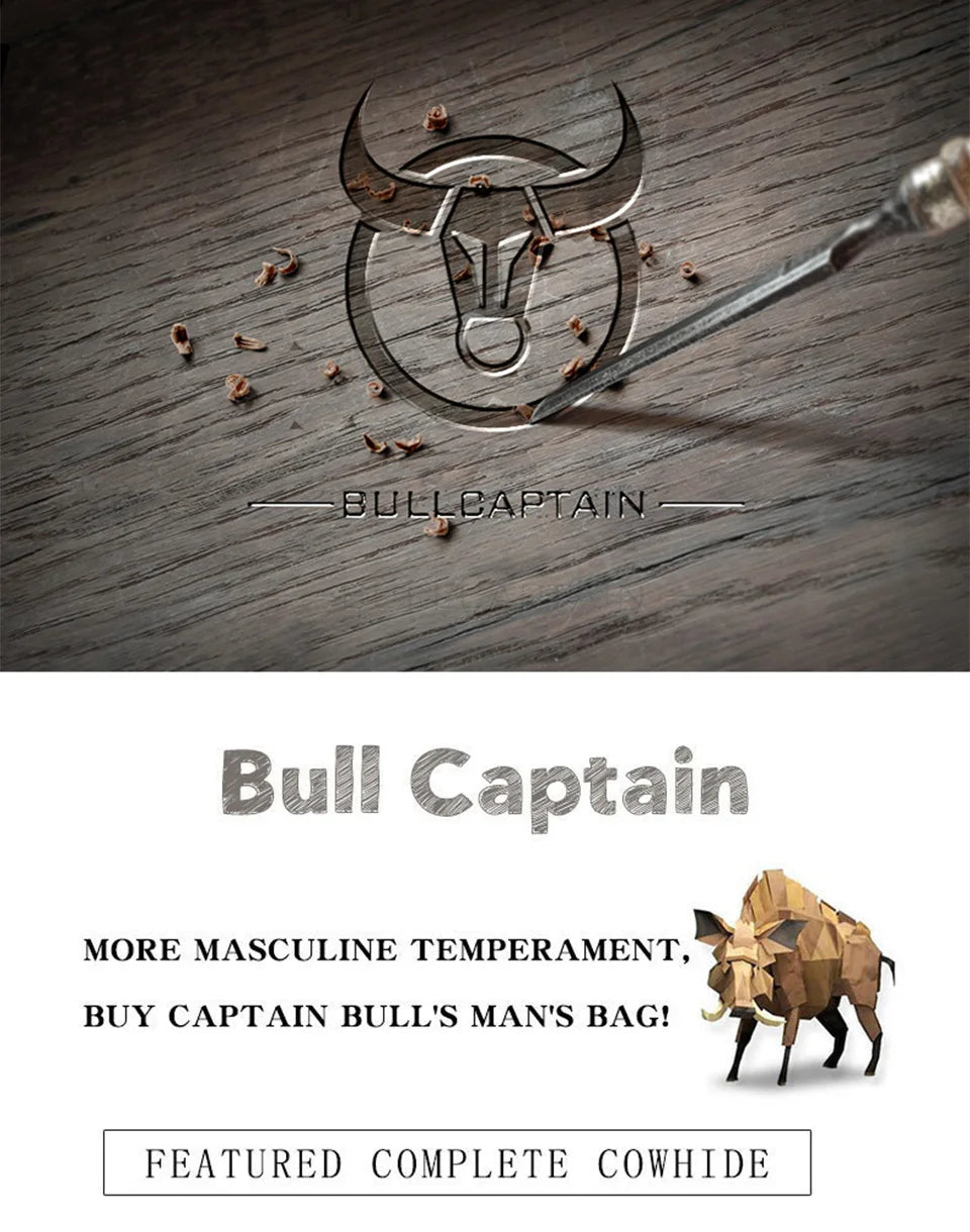 BULLCAPTAIN Business Men's Wallet Genuine Leather Wallet Multi-Function Business Card Holder Small Card Box Leather Purse Man