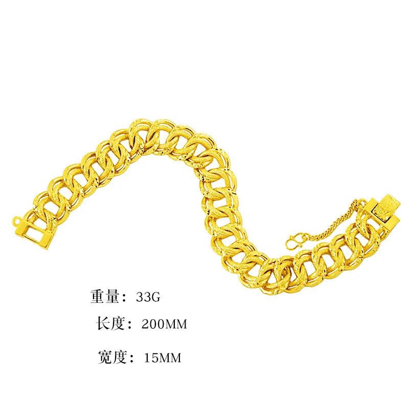 15MM Wide Version Super Domineering Watch Bracelet for Women Men Golden Link Chains Men's Bracelets Bangle Fashion Jewelry