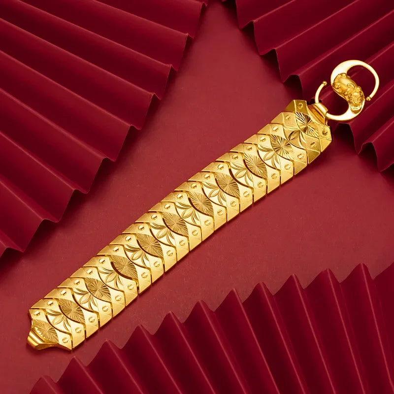 Fashionable imitation gold 2.8mm exquisite overbearing sun pattern all-star watch chain for boyfriend men's wedding decorations