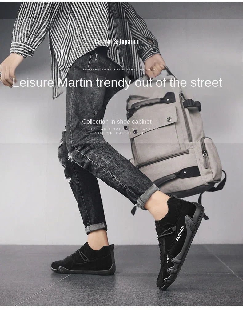 Ankle Boots For Men 2025 Spring Man Casual Sneakers Non Slip Khaki Work Mens Shoe Short Boots Loafers Lace Up Zapatillas Hombre