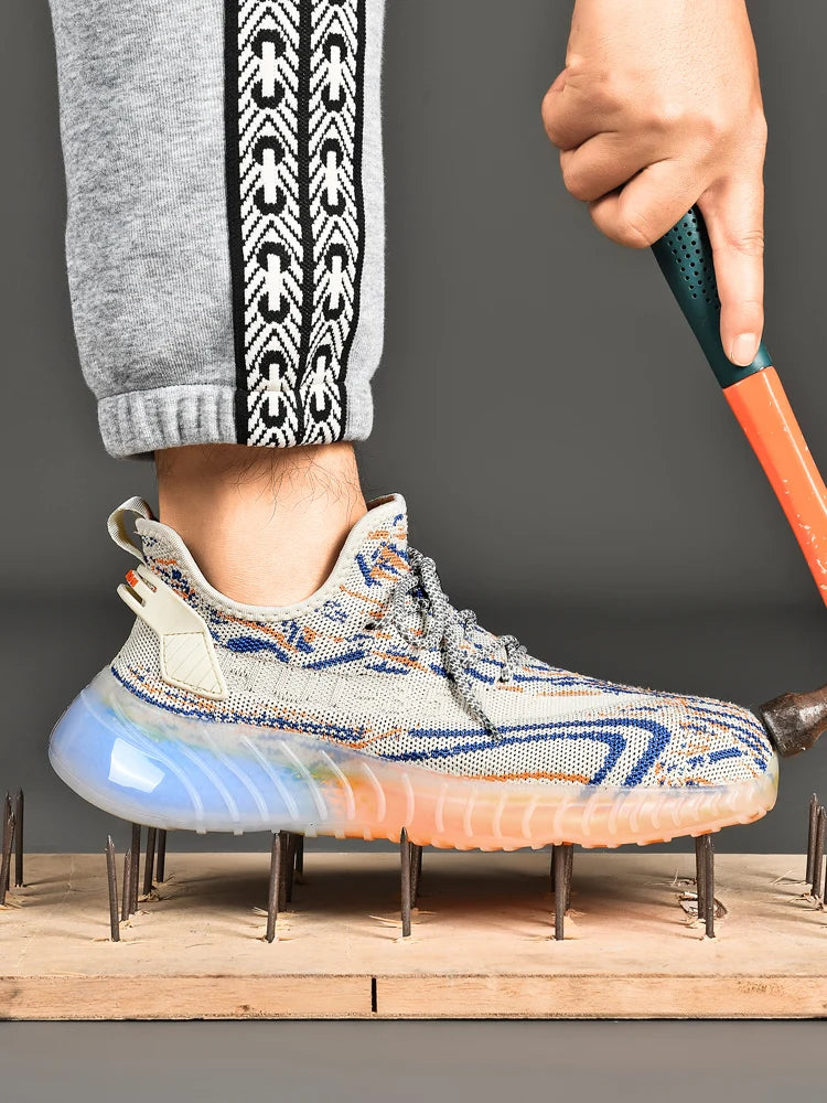 Men Safety Shoes man Lightweight Comfor work shoe womensecurity steel toe Sneakers Breathable Non-Slip summer Hiking work boots