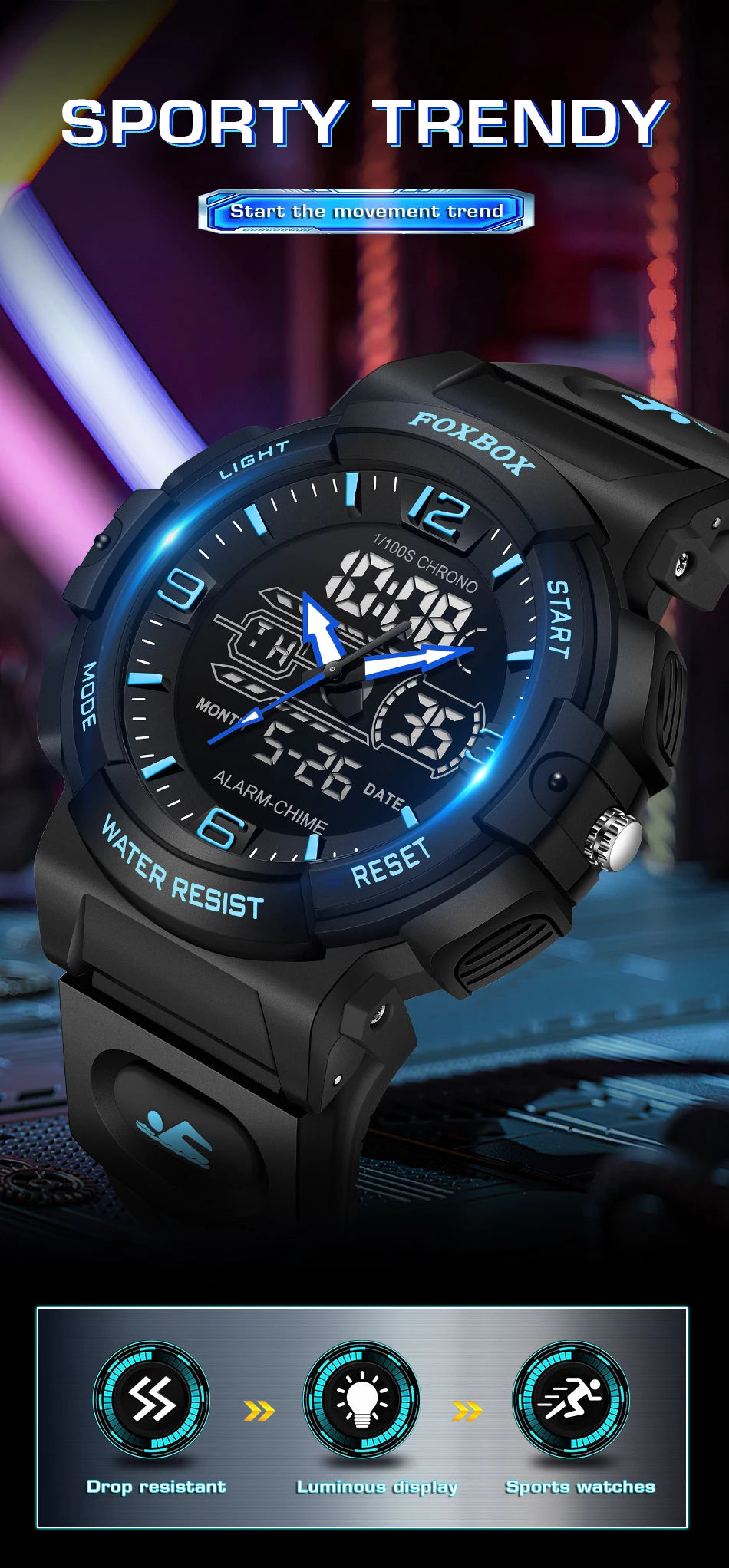LIGE New Watches For Men 50M Waterproof Clock Alarm reloj hombre LCD Dual Display Wristwatch Quartz Military Sports Mens Watches