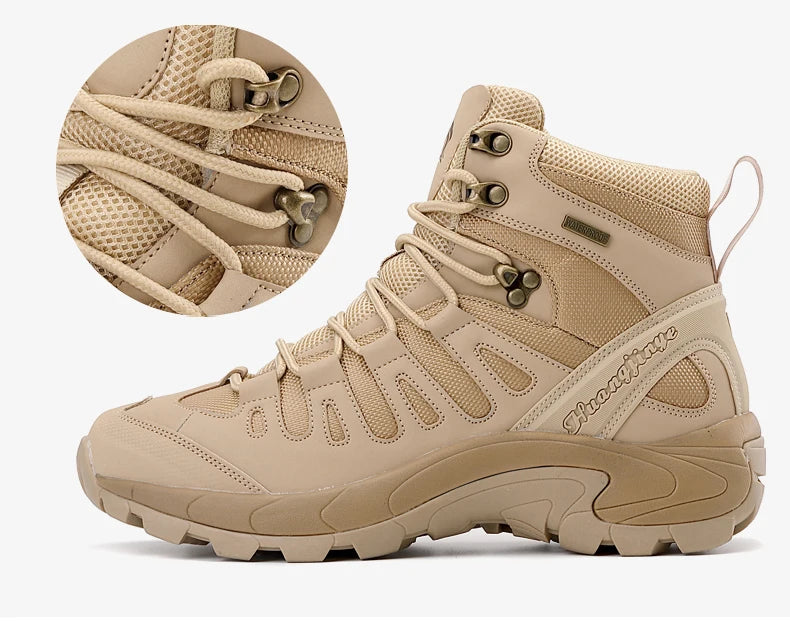 Fashion Men's Boots Tactical Combat Boots Outdoor Non-slip Hiking Boots Lightweight Men Desert Boots Motorcycle Boots