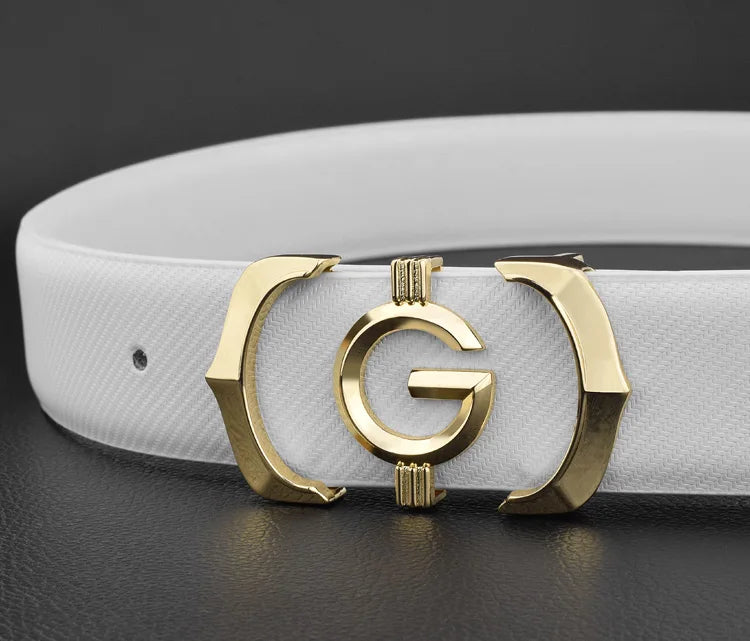 Designer belts men high quality genuine leather fashion G belt men luxury brand Cowskin casual white Waist Strap ceinture homme