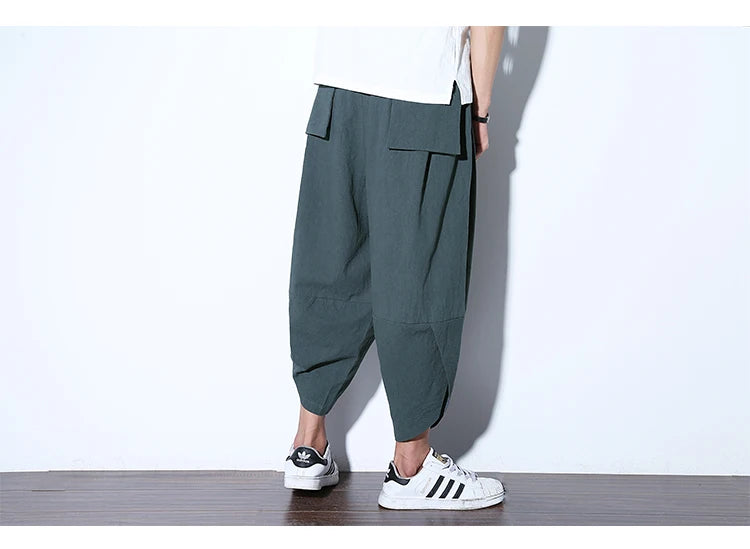 2024 New Casual Shorts Man Solid Harem Men's Summer Shorts Knee-length Short Pants For Men Bermuda Shorts Men's Summer Breeches