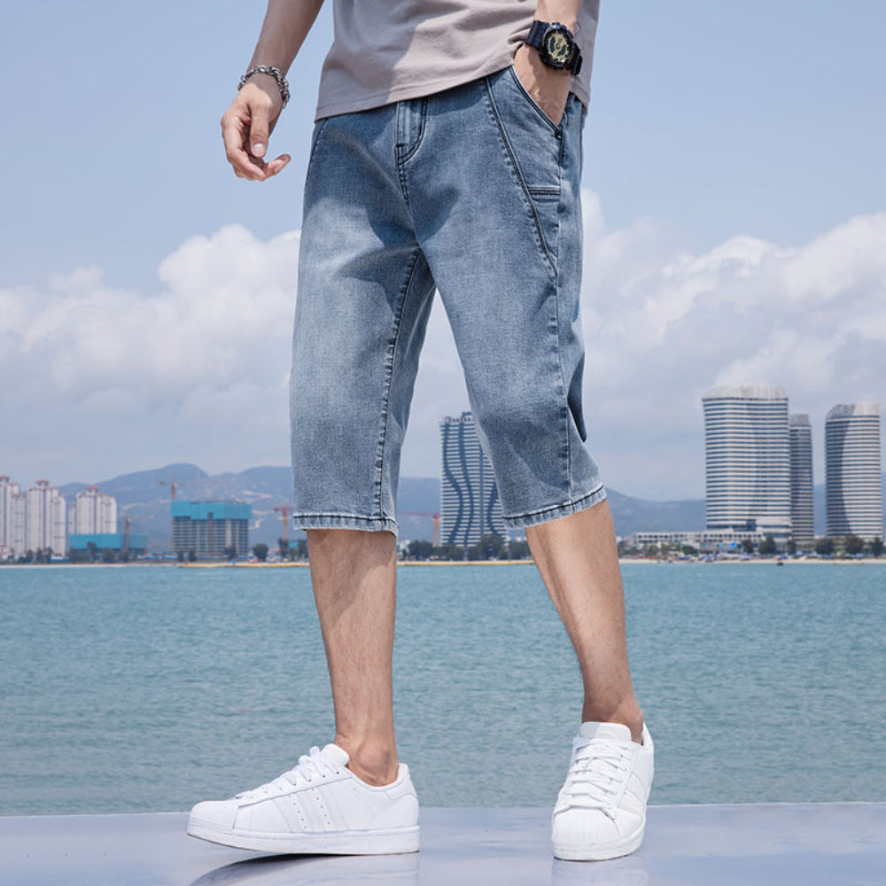 2023 new men's short jeans fashionable all match denim shorts capris for men  bermuda masculina men clothing pantalones cortos