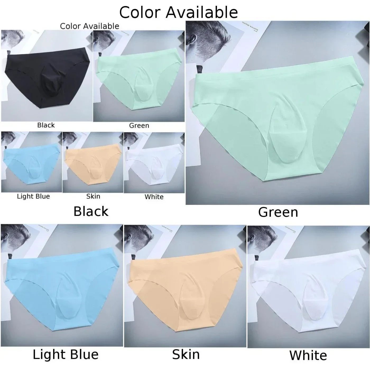 Sexy Men Briefs Underwear Mens Underwear Color Seamless U Conve Pouch Underpants Breathable Confortable Low Waist Male Panties