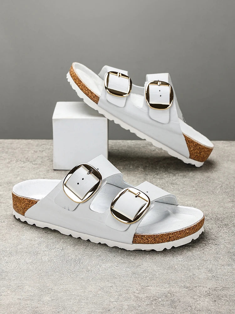 Couple's New Genuine Leather Slippers Summer Men's and Women's Water Beach Shoes Casual Sports Sandals Non slip Breathable Shoes