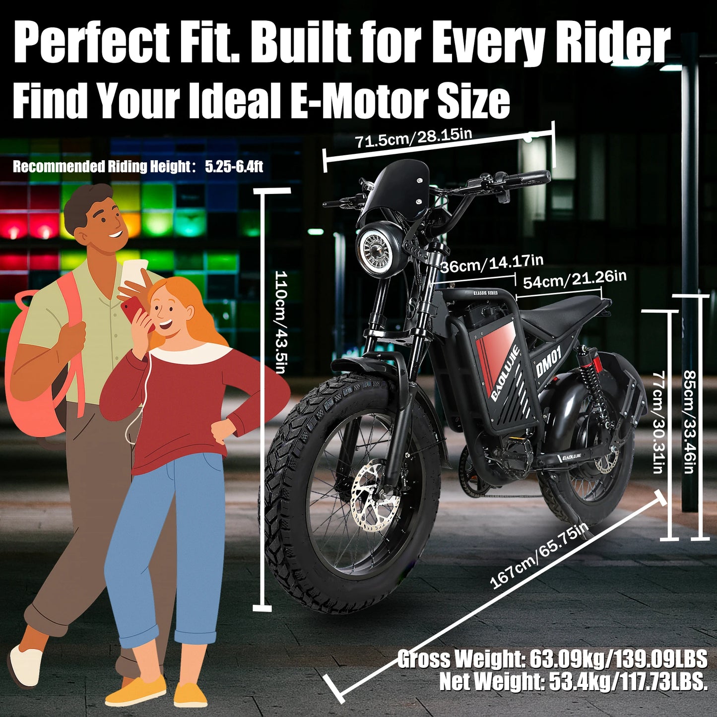 OEM DM01 Electric Motorcycles Peak 3000W Brushless Gearless Motors 60V 30AH Lithium Battery Max Speed 42MPH Adult Off Road Ebike
