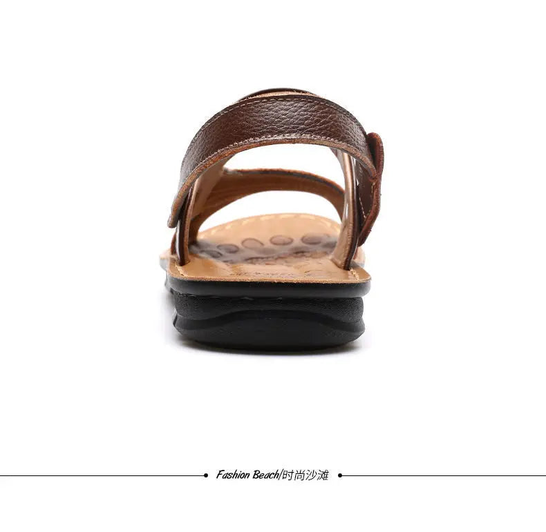 Men's Sandals Fashion Casual Leather Sandals Outdoor Non Slip Trekking Sandalias Summer New Beach Shoes for Man Designer Slipper