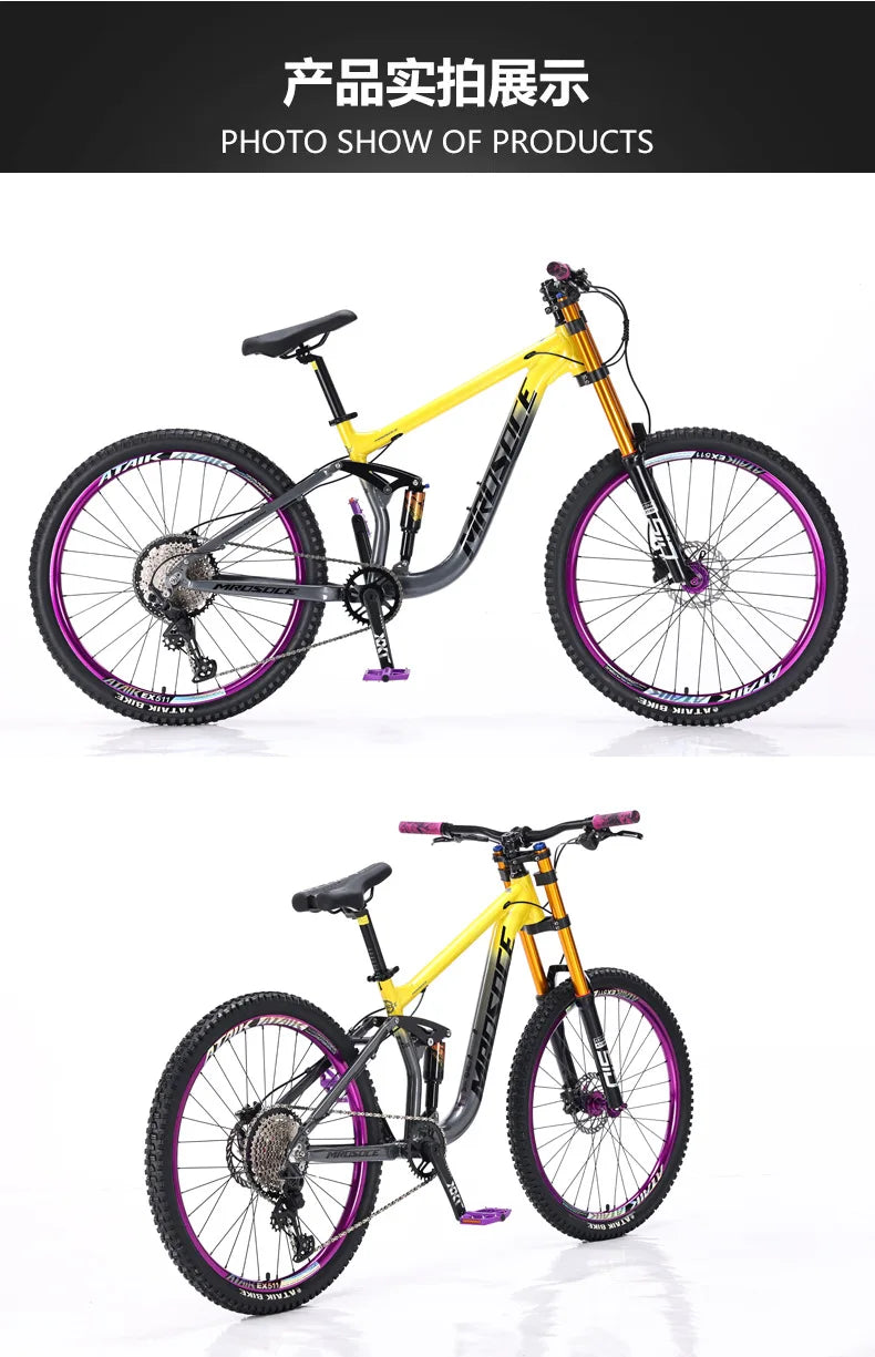 Manufacturer 26/27.5 inch downhill mountain bike aluminum alloy soft tail oil brake shock absorber mountain bicycle