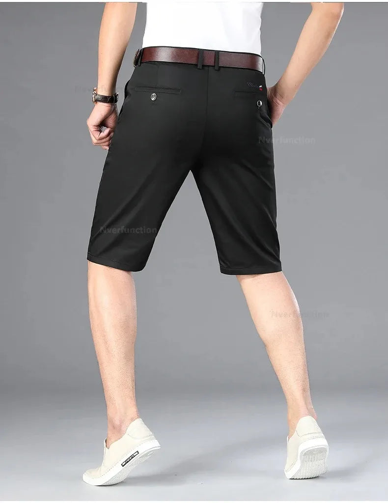 Men Shorts Summer New Knee Length Cotton Business Casual Pants Classic Brand Comfortable Clothing Shorts Male Boardshorts