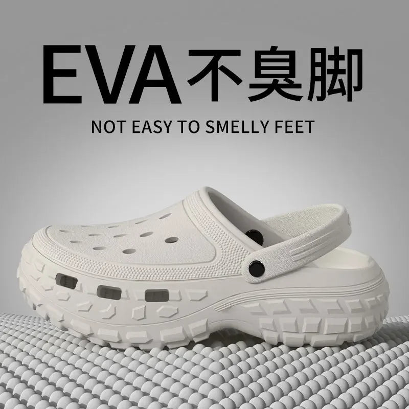 Men Platform Sandals 2025 Summer Closed Toe Non-slip Beach Sandals Woman Lightweight Soft Bottom Non-slip Sandalias for Home