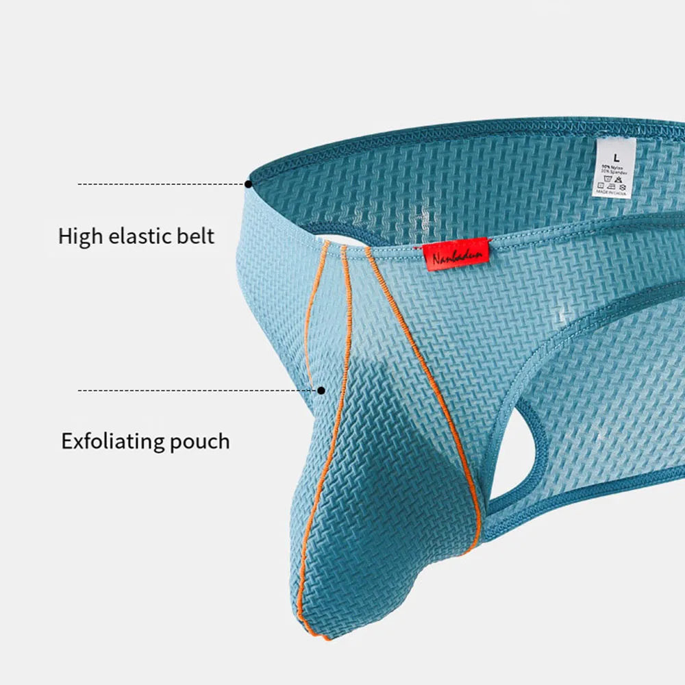 Men Underwear U Convex Ice Silk Briefs Knickers Panties Low Waist Underpant Panties Sports Breathable Low-Rise Elastic Underwear