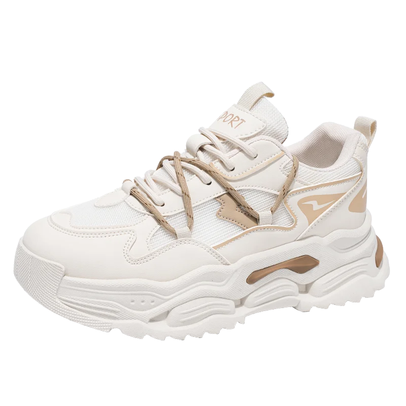 Men Sneakers 2025 Autumn New Mesh Breathable Running Sport Shoes Light Soft Thick Sole Hole Man Casual Shoes Athletic Sneakers