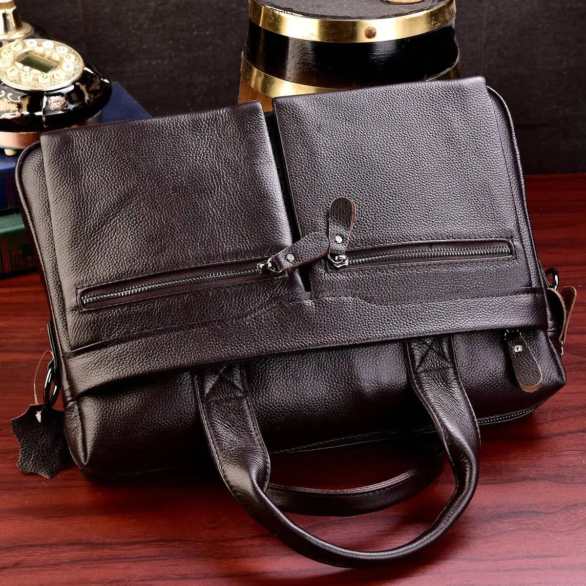 Business Laptop Bag Genuine Handbags Male Travel Briefcases Men High Quality Cowhide Leather Messenger Bags