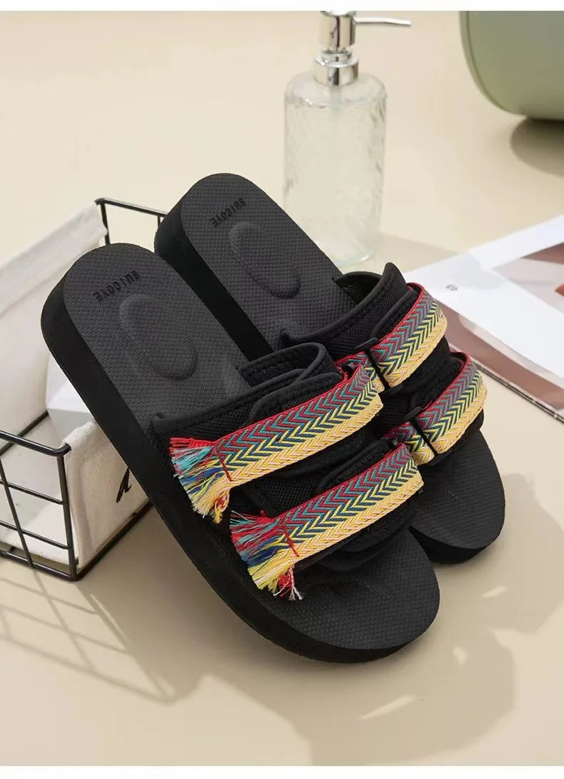 Men Casual Slippers Fashion Indoor Outdoor Beach Women White Sandals Increase Height Round Toe Non-Slip Unisex Zapatos Hombre