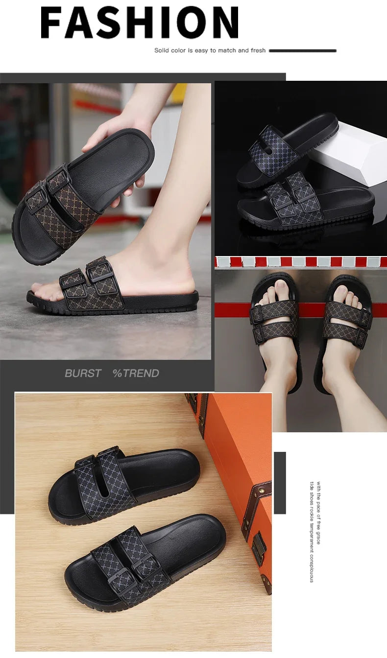 Summer Fashion Men Slippers Comfort Mens Sandals Non-slip Indoor Home Bathroom Slides Garden Shoes Outdoor Beach Casual Shoes