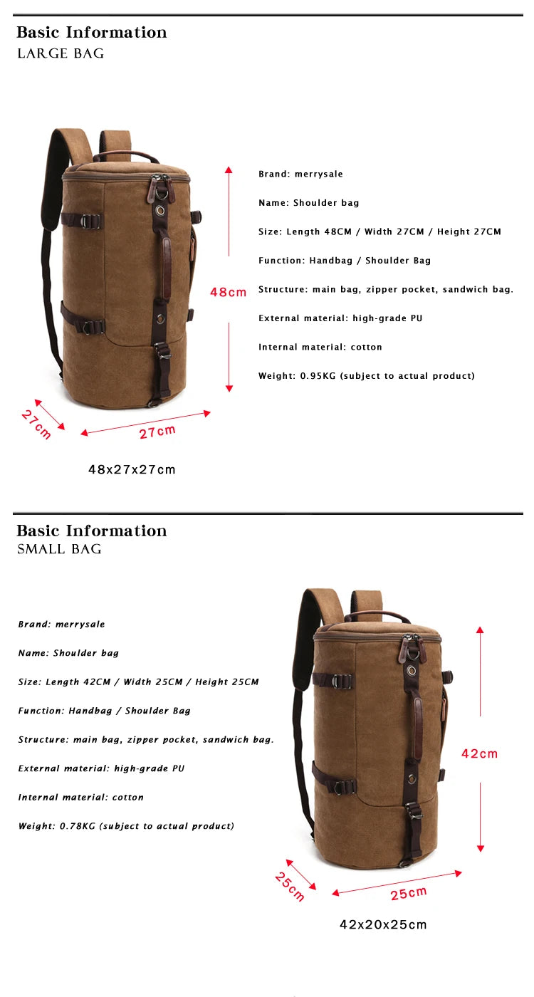 2025 Fashion Large Man Travel Bag Mountaineering Backpack Male Luggage Canvas Bucket Shoulder Army Bags For Boys Men Backpacks