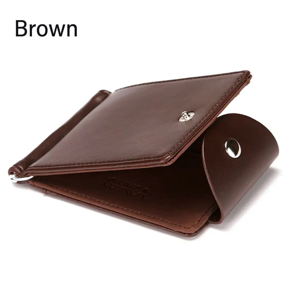 Men PU Leather Wallet Card Holder Male Fashion Purse Small Hasp Money Bag Mini Vintage Slim Wallets Clutch Bags