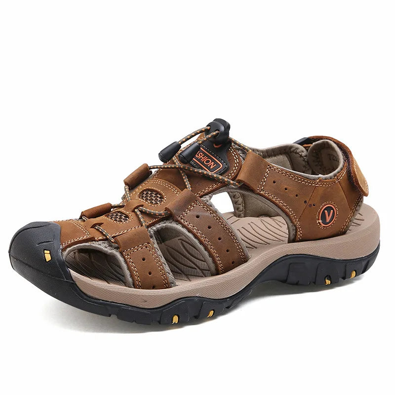 Men Sandals Summer New Large Size Outdoor Casual Beach Shoes Anti Slip Durable Breathable Toe Cover Sandals244