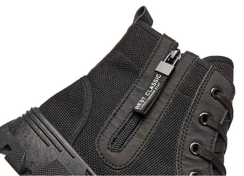 Men's High Cut Boots Warm Winter Lace Up with Fur Outdoor Hiking Male Shoes Platform Retro Original Deals Comfortable Offer Sale