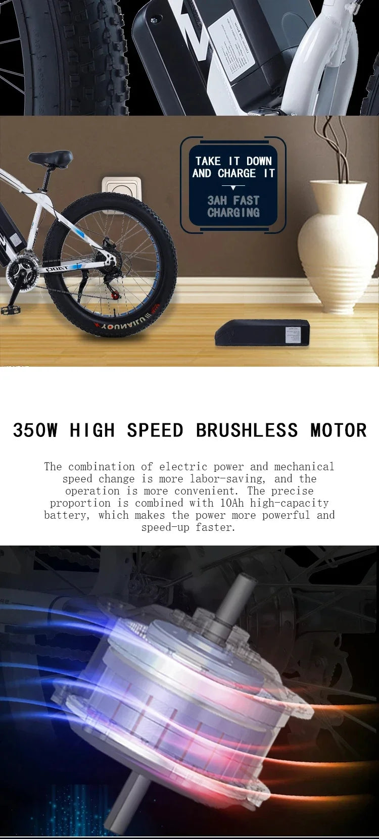 Electric Bicycle 750W Brushless motor AKEZ 48V 13AH Lithium Battery 26Inch Adult E-Bike fat tire Urban Commuting Electric Bike