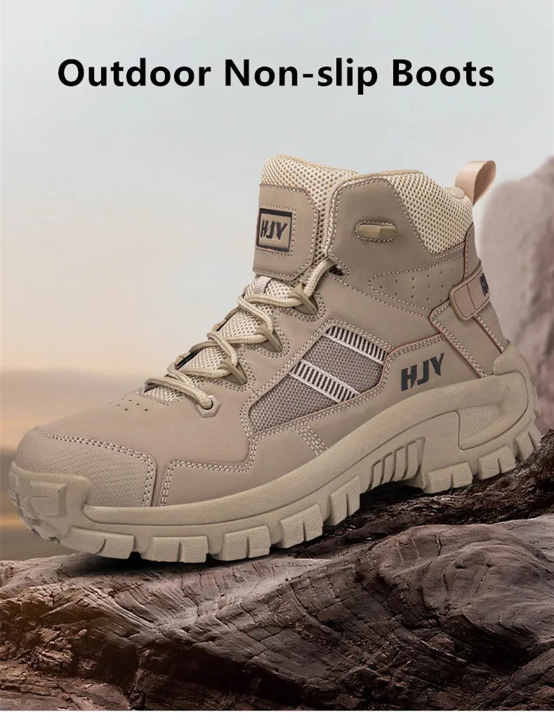 New Men's Boots Fashion Outdoor Boots Breathable Hiking Boots Autumn Shoes Sneakers lightweight Non-slip Men Desert Ankle Boots
