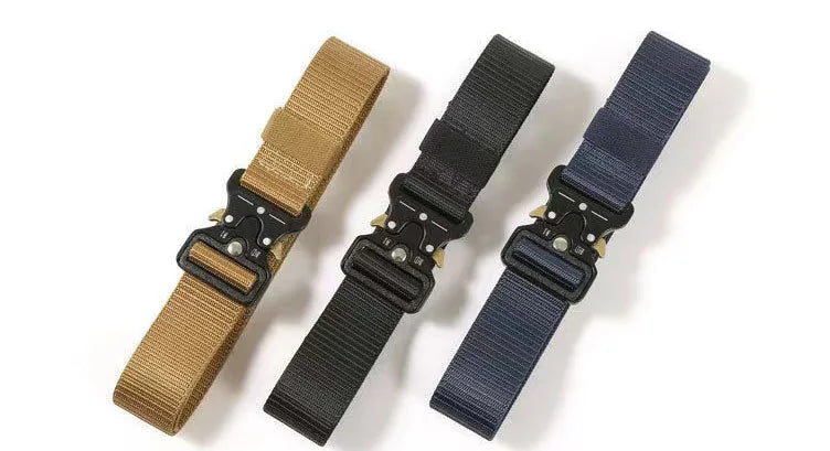 Men's Belt Metal Male Belt Canvas Belts Big Size Outdoor Sport Nylon Belts Oversized