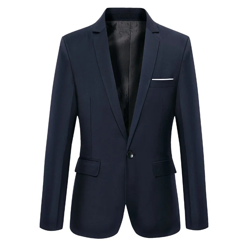 Men's Suit Jacket Casual Business Blazer Elegant Black Slim Fit Navy Blue Red Spring Autumn  Male Suits Blazer Coat
