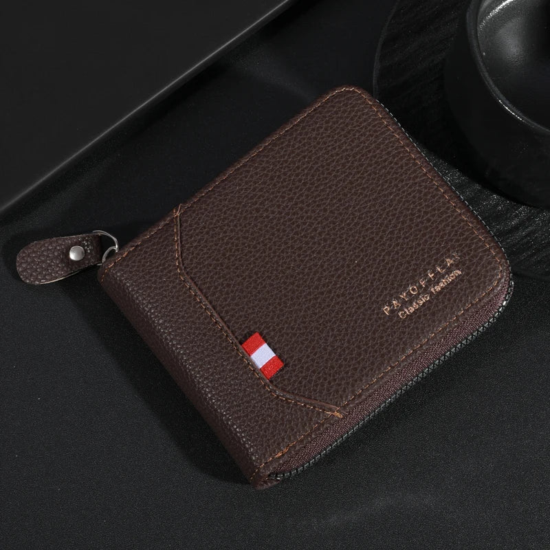 Premium Vintage Leather Wallet for Men - Secure Credit Card Holder & Coin Purse -Commute Essential with Durable PU Leather