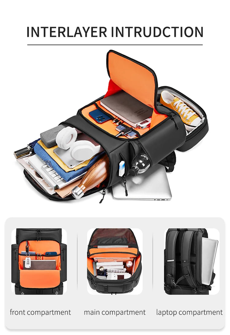 Travel Hiking backpack For Men 50L Large capacity trekking bag outdoor waterproof 16 Inch Laptop Backpack creative With shoe bag