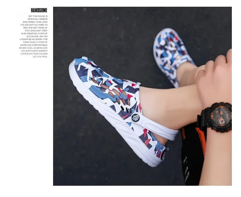 2024 New Fashion Sandals Men Clog Sandals Comfortable Breathable Zapatillas Hombre Beach Sandals Men Clogs Slippers Soft Bottom