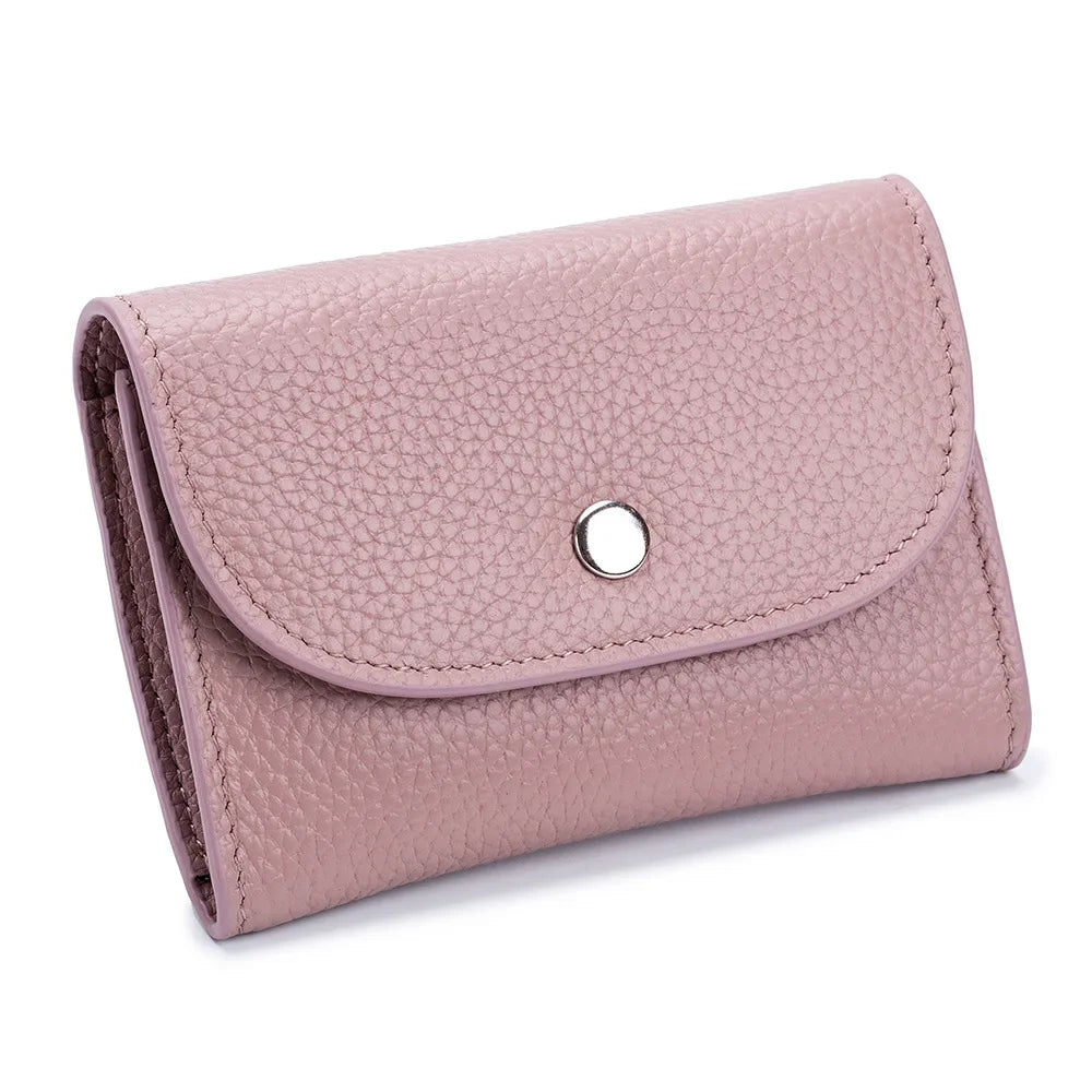 Genuine Leather Wallet Women Casual Simple Female Short Small Wallets Coin Purse Card Holder Men Money Bag with Zipper Pocket
