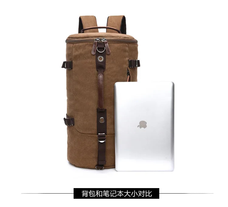 2025 Fashion Large Man Travel Bag Mountaineering Backpack Male Luggage Canvas Bucket Shoulder Army Bags For Boys Men Backpacks