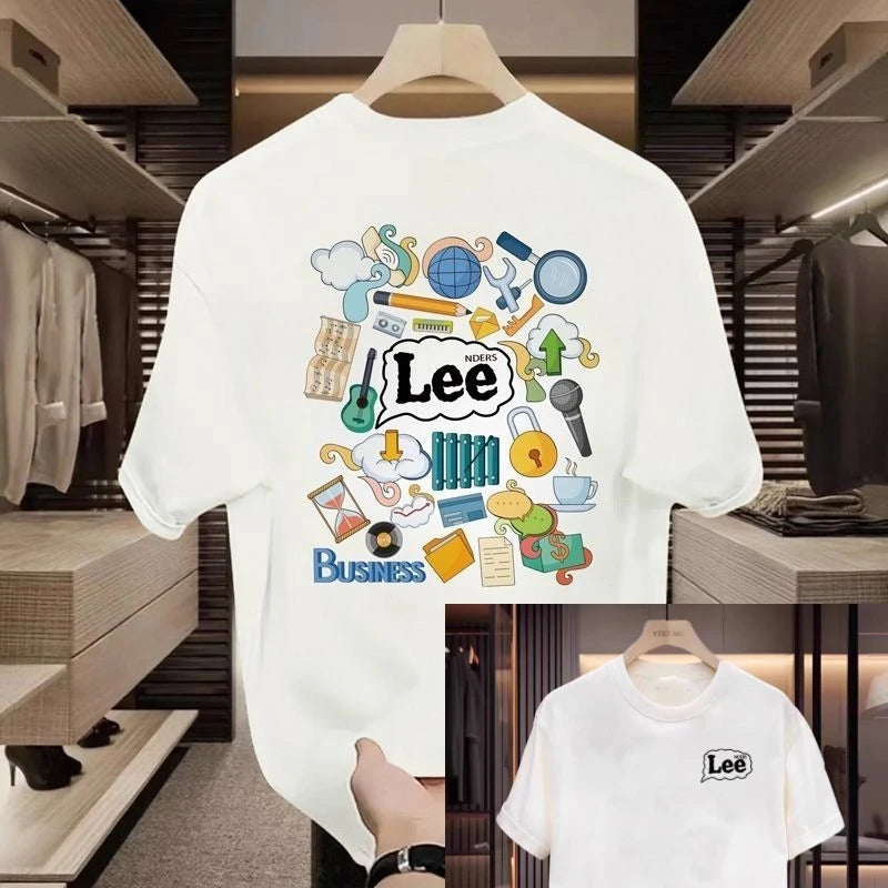 2025 Summer Short-sleeved T-shirts for Men and Women, Loose and Casual American Niche Print Ins Trendy Half-sleeved Tops