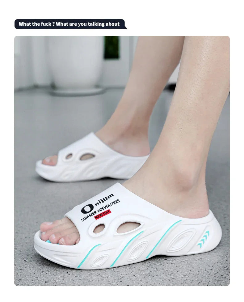 Summer Men's Massage Slippers Indoor Outdoor Sandals Beach Men Casual Shoes Comfortable Slides Flip-flop Men Women Home Slippers