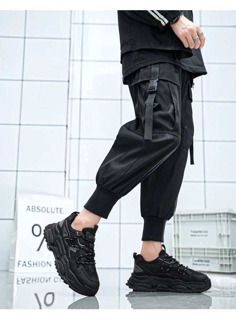 Men Sneakers 2025 Autumn New Mesh Breathable Running Sport Shoes Light Soft Thick Sole Hole Man Casual Shoes Athletic Sneakers