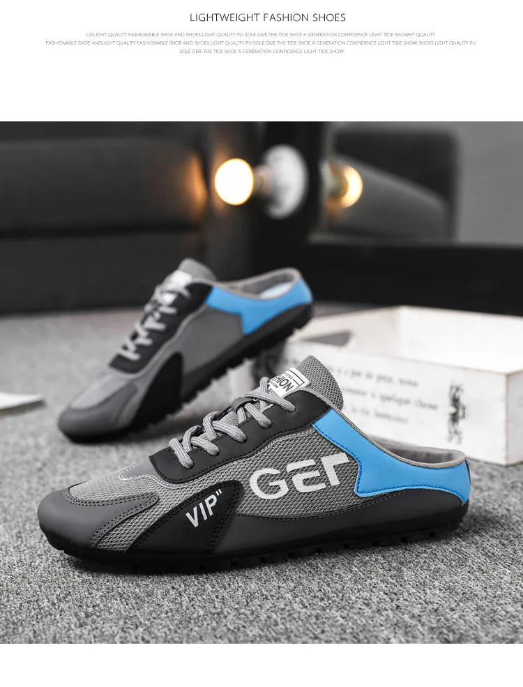 Men Slippers Trend Baotou Shoes for Men Summer Breathable Casual Shoe Vulcanized Flats Male Sneakers Half Slip-on Shoes 2026