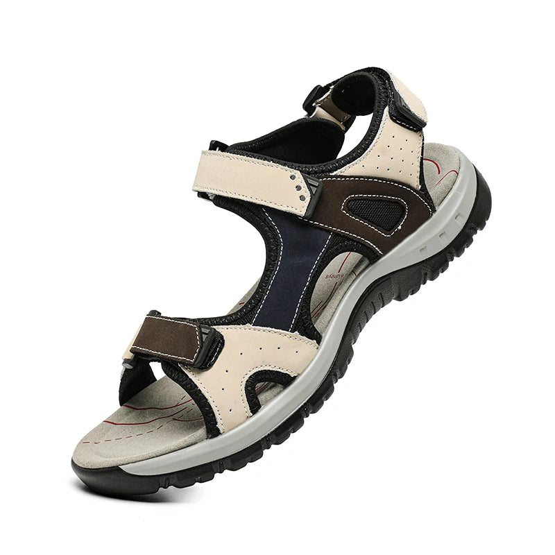New Summer Leather Women's Sandals Fashion Design Breathable Women Casual Shoes Women Outdoor Beach Flat Sandals Big Size 42