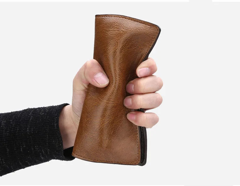 Mens Long Section Wallet Fashion Lightweight Soft PU Leather Mens Horizontal Multifunctional Wallet cartera mujer pURSE