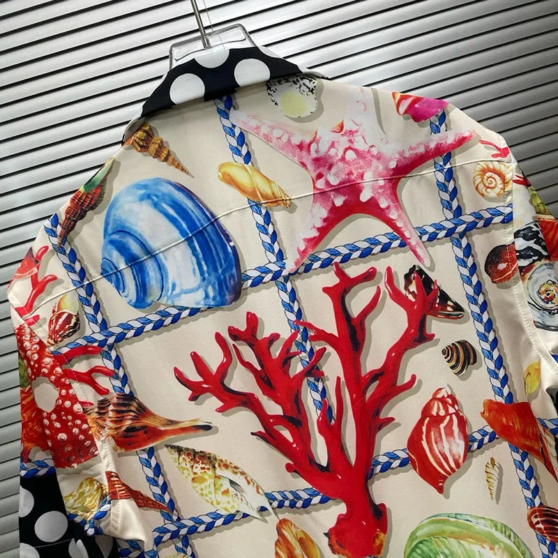 Loose Short Sleeve Shirts for Men Summer Designer Clothes Casual Social Paisley Colorful Digital Printed Shirt Camisas De Hombre