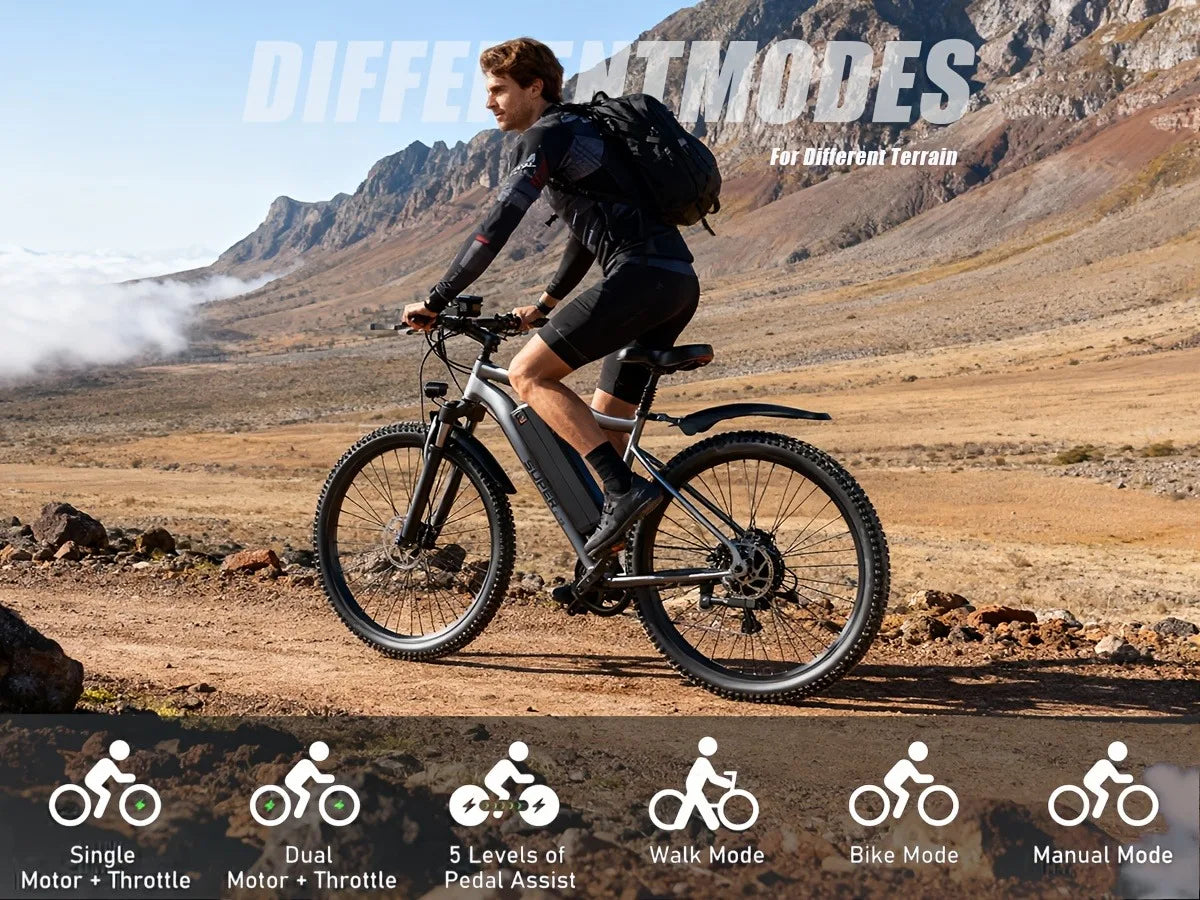 UPlee G73 Adults Electric Bike 740W Motor Electric Bicycle 48V 13AH removable battery e bike 26"Tire Mountain Electric Dirt Bike