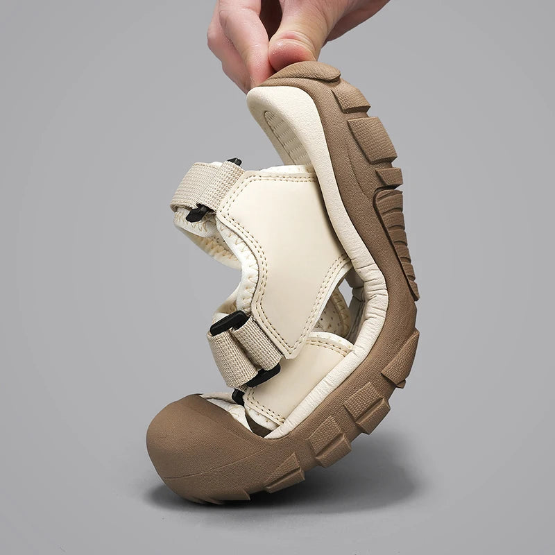 New Fashion Summer Casual Men's Shoes Beach Sandals Quality Closed Toe Sandals Soft Breathable Large Size Men Sandals Size 38-46
