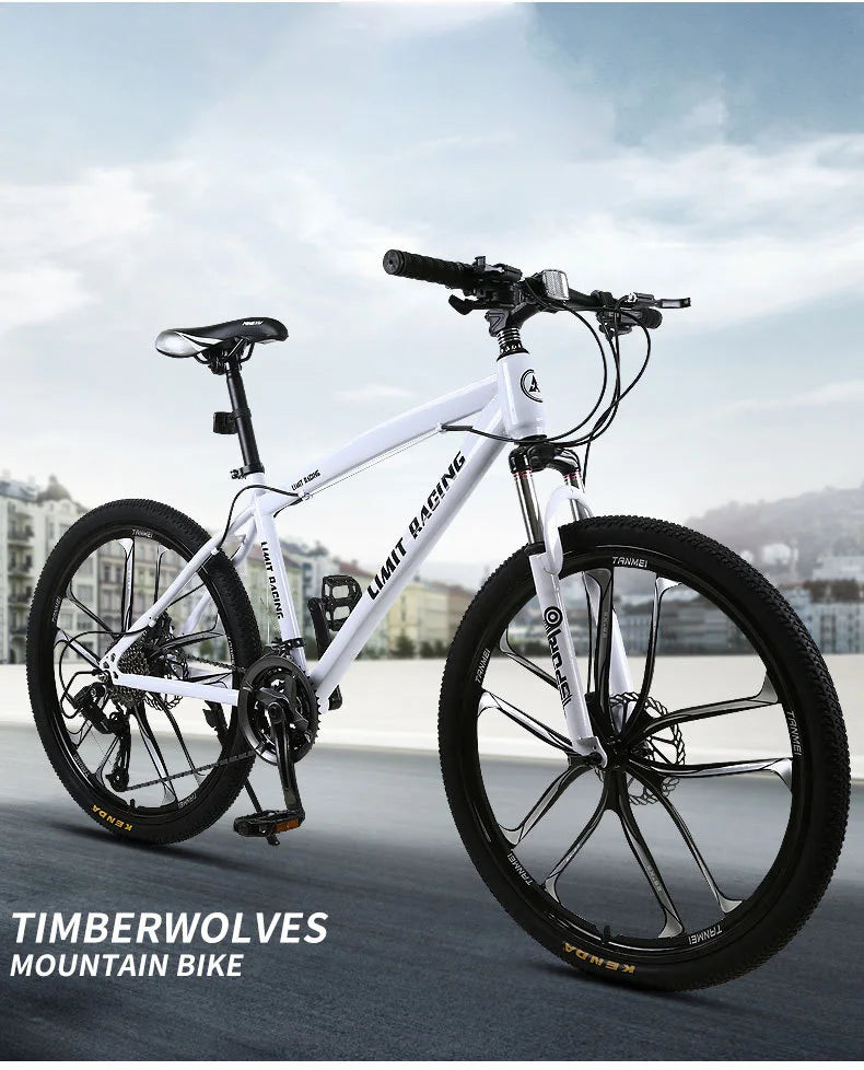 21/24/27-speed Shock Absorption Racing Bike Carbon Steel Frame Mountainbike 26 Inch Bicycle for Adults