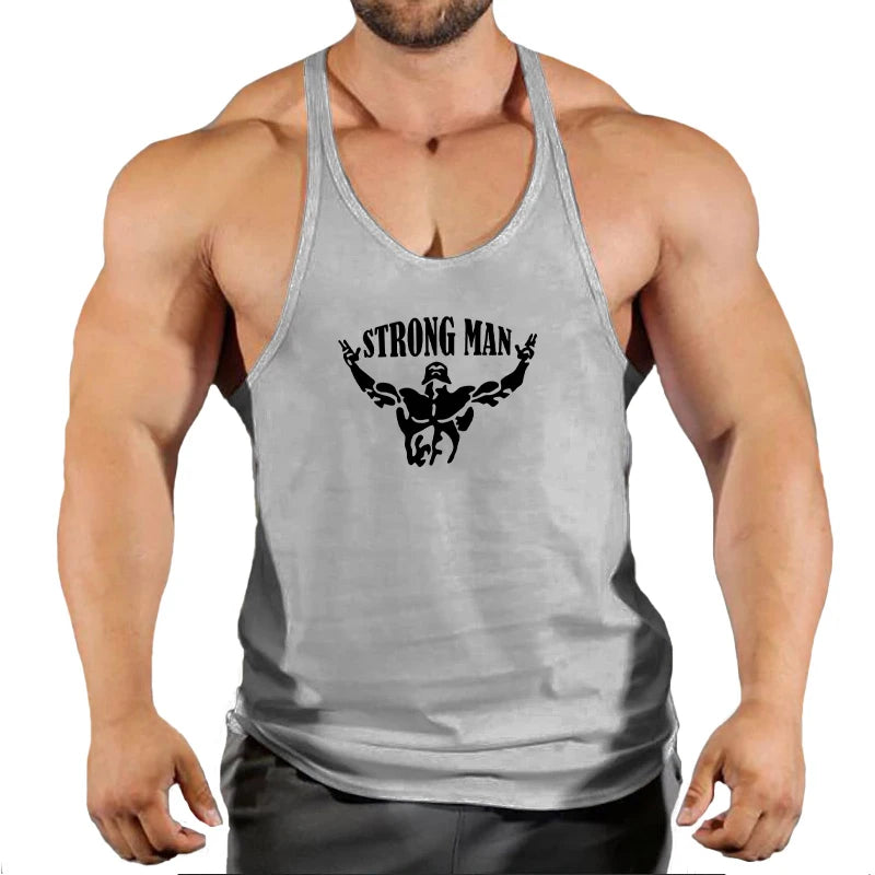 Gym T-shirts for Men Clothing Fighter Tanks Camis Mens Tops T-shirts Suspenders Man Top for Fitness Stringer Men's Clothes Shirt